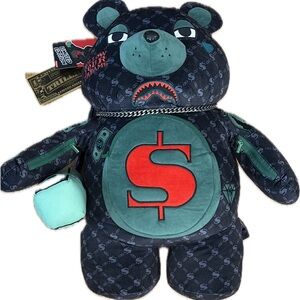 Sprayground Deniro Money Bear Plush limited edition teddy Bear backpack rare